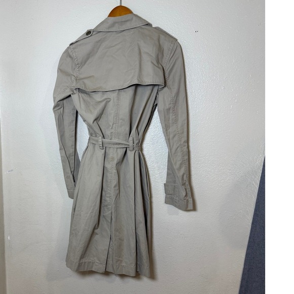 NWT QMack Trench Coat Women Med Khaki Belted Double Breasted Spring Rain Outdoor - Picture 8 of 11
